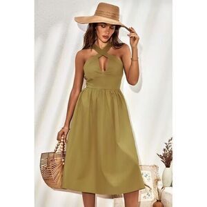 Cupshe Crystal Wide Straps‎ A-Shape Dress Size M